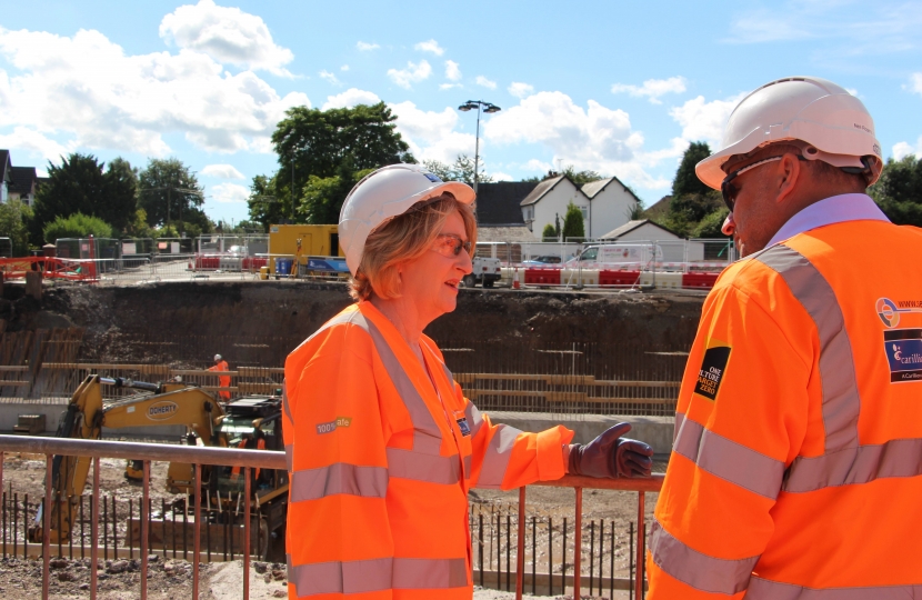 Mary Robinson MP pictured with the project team from the A6 Manchestr Airport Relief Road. 